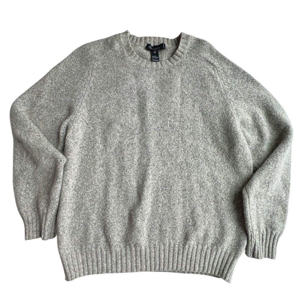 Blumarine Uomo Sweater Men L Wool Blend Fisherman Beige Gray Italy Classic Italy